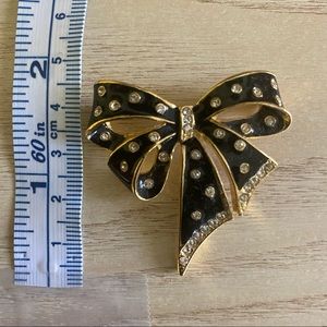 Vintage Black Ribbon Brooch
